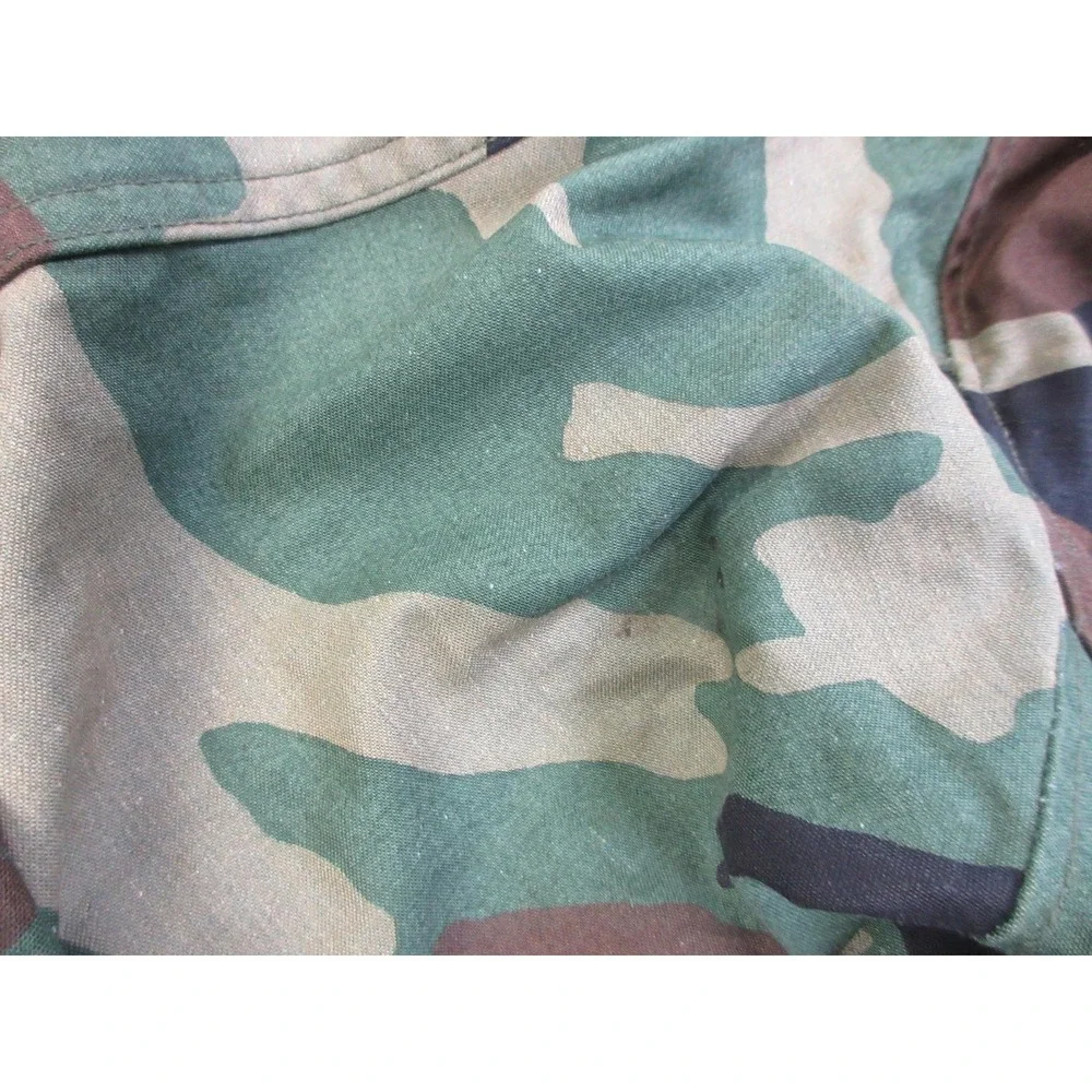 Vintage US Army Cold Weather‎ Field Jacket Mens Medium Woodland Camo Hooded M-65